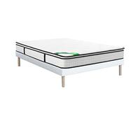 Vente-unique - Ensemble 160 x 200 cm sommier tapissier + Matelas Ressorts ensachés 7 Zones surmatelas intégré et coutil Bambou ép.26cm - MIREZA de NATUREA