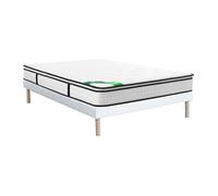 Vente-unique - Ensemble 160 x 200 cm sommier tapissier + Matelas Ressorts ensachés 7 Zones surmatelas intégré et coutil Bambou ép.26cm - MIREZA de NATUREA
