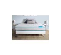 Ensemble 160x200 matelas BodyMax micro ressorts ensachés et mémoire de forme + sommier kit blanc