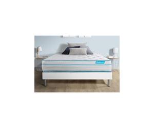 Ensemble 160x200 matelas BodyMax micro ressorts ensachés et mémoire de forme + sommier kit blanc