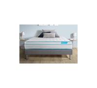 Ensemble 160x200 matelas BodyMax micro ressorts ensaches et memoire de forme + sommier kit gris
