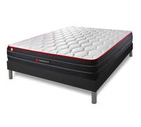 Ensemble 160x200 Matelas Boost Ressorts ensachés et mémoire de Forme + sommier kit Noir | Epaisseur : 26 cm | Confort : Equilibré