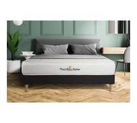 Ensemble 160x200 matelas LANCASTER ressorts ensaches et memoire de forme + sommier kit noir