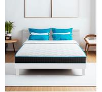 Ensemble 160x200 Matelas ressorts ensachés Atmosphère 7 zones et sommier en kit EASYKIT blanc - Fabrication belge - Garantie 10 ans