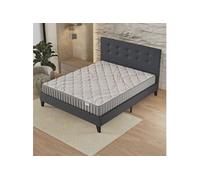 Ensemble 160x200cm-Matelas latex naturel + Lit avec tête de lit et sommier à lattes, Matelas 16cm d'épaisseur