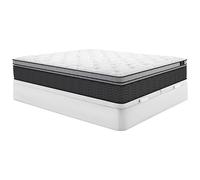 Ensemble 180 x 200 cm sommier coffre blanc + matelas hybride ressorts ensachés et surmatelas intégré ép.30cm - GAMIANI de YSMÉE