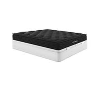 Ensemble 180 x 200 cm sommier coffre blanc + matelas ressorts ensachés surmatelas intégré ép.28cm - BLACK DREAM de YSMÉE