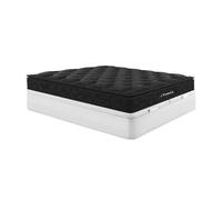 Ensemble 180 x 200 cm sommier coffre blanc + matelas ressorts ensachés surmatelas intégré ép.28cm - BLACK DREAM de YSMEE