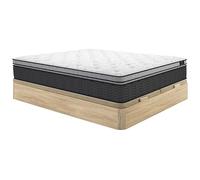 Ensemble 180 x 200 cm sommier coffre naturel clair + matelas hybride ressorts ensachés et surmatelas intégré ép.30cm - GAMIANI de YSMÉE