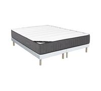 Ensemble 180 x 200 cm sommier + matelas hybride ressorts ensachés 7 zones et mousse haute résilience ép.26cm - AUDACE de PALACIO
