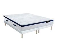 Ensemble 180 x 200 cm sommier + matelas hybride ressorts ensachés et mémoire de forme ép.30cm - MARQUIS de PALACIO