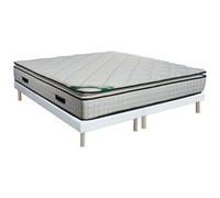 Ensemble 180 x 200 cm sommier tapissier + matelas mousse et coutil bambou ép.23cm - ADANA de NATUREA