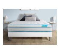 Ensemble 180x200 matelas BodyMax micro ressorts ensaches et memoire de forme + sommier kit blanc