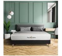 Ensemble 180x200 matelas LANCASTER ressorts ensaches et memoire de forme + sommier kit noir