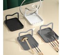 Ensemble 2/1 pièce Support de couvercle de casserole, comprend un support de cuillère et un support de couvercle de casserole, matériau PP, rack à ustensiles de cuisine, support de racloir et tapis de