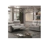 Ensemble 2 Canapés Fixe 2 Places et Relax Electrique Tissu Gris - TARIFA - ALTOBUY Gris G