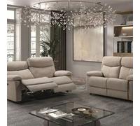 Ensemble 2 Canapés Fixe 2 Places et Relax Manuel Tissu Beige - TARIFA -