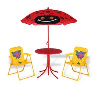 Spielwerk® Salon de jardin pour enfants avec parasol réglable en hauteur 2X chaise pliante protection UV extérieur enfants
