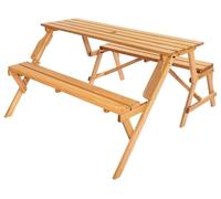 Ensemble 2-en-1 transformable avec table de pique-nique et banc en bois interchangeables