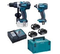 ENSEMBLE 2 MACHINES PERCEUSE DDF458 + VISSEUSE A CHOCS DTD152 - MAKITA - DLX2144TJ1