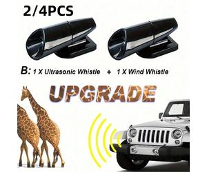 Ensemble 2 pièces/4 pièces de dispositif de sifflet d'avertissement pour cerf de voiture, alarme de prévention des collisions avec les animaux, accessoire de conduite à grande vitesse, répulsif pour c