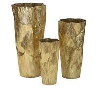 Ensemble 3 cache-pots Glolly dorés en fer aux lignes élancées