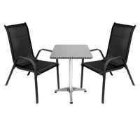 ensemble 3 pièces Bistro Set de balcon Ensemble table + 2 chaises empilables