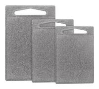 classbach® set di 3 taglieri in plastica, lavabili in lavastoviglie, tagliere da cucina con canale per il succo senza BPA in plastica PP, adatto agli alimenti, aspetto marmo grigio chiaro