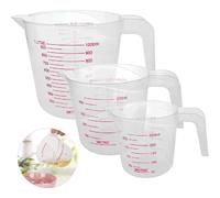 Ensemble 3 Tasses à Mesurer Plastique avec Poignée