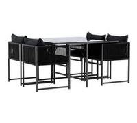 Venture home salon de jardin table + chaises - Noir