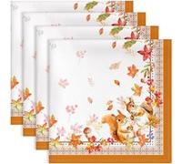 Ensemble 4 Serviettes de Table Coton 45x45 cm Feuille D'érable 01