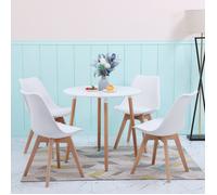 Ensemble 5 pièces 1 table blanche 4 chaises blanches Cuisine Ensemble Table et chaises pour Salle à Manger Design élégant