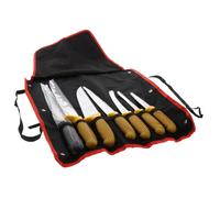 Pradel Excellence - PCOT005008 - Sac Couteaux de Boucher 7 Pièces - 6 Couteaux + 1 Fusil d’Affûtage - Lames Inox- Compatibles Lave-Vaisselle - Sac de Rangement Convertible en Tablier