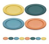 Ensemble 8 assiettes incassables en plastique 4 couleurs