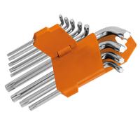 Ensemble 9 Clés mâles Torx coudées CRV Valex