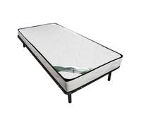 Ensemble 90 x 190 cm cadre à lattes + matelas mousse et coutil bambou ép.15cm - KANANI de NATUREA