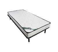 Ensemble 90 x 190 cm cadre à lattes + matelas mousse et coutil bambou ép.15cm - KANANI de NATUREA