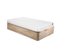 Ensemble 90 x 190 cm sommier coffre naturel clair + matelas mousse ép.15cm - DANAE II de YSMEE