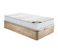 Ensemble 90 x 190 cm sommier coffre naturel clair + matelas ressorts ensachés ép.20cm - SONGE de YSMÉE