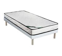 Ensemble 90 x 190 cm sommier tapissier + matelas mousse et coutil bambou ép.15cm - KANANI de NATUREA