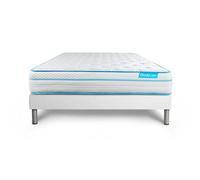 Ensemble 90x190 matelas BodyMax micro ressorts ensaches et memoire de forme + sommier kit blanc