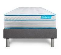 Ensemble 90x190 matelas BodyMax micro ressorts ensachés et mémoire de forme + sommier kit gris G