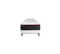 Ensemble 90x190 matelas BOOST ressorts ensachés et mémoire de forme + sommier kit blanc