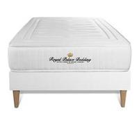 Ensemble 90x190 matelas LANCASTER ressorts ensaches et memoire de forme + sommier kit blanc