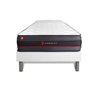 Ensemble 90x190 matelas REGEN a memoire de forme + sommier kit blanc