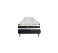 Ensemble 90x190 matelas SOFT + sommier kit noir
