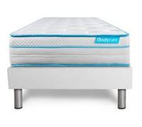 Ensemble 90x200 matelas BodyMax micro ressorts ensachés et mémoire de forme + sommier kit blanc G