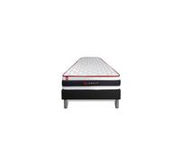 Ensemble 90x200 matelas ENERGY ressorts ensachés et mémoire de forme + sommier kit noir