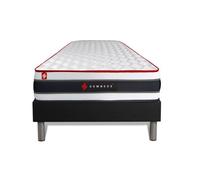 Ensemble 90x200 matelas ENERGY ressorts ensaches et memoire de forme + sommier kit noir