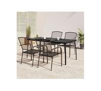 vidaXL Ensemble de jardin 5 pièces anthracite acier